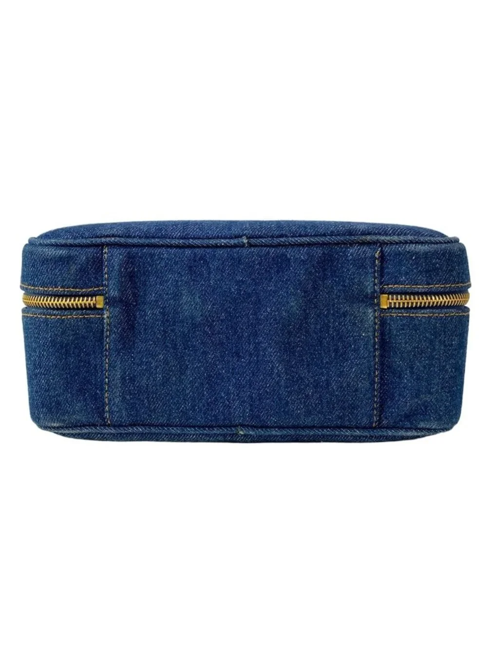 Chanel Vanity Bag Blue CC Logo Gold